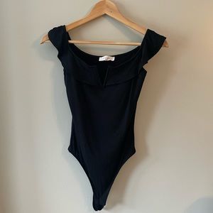 Nordstroms Elodie black ruffle body suit tank - sz. XS